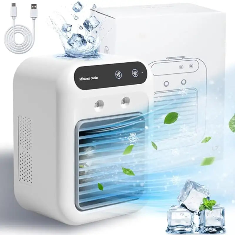 Mini Portable Air Conditioner Cooler Humidifier 2Wind Speed Humidifier Usb Cooling Fan Air Adjustment Fan Office Home Fan