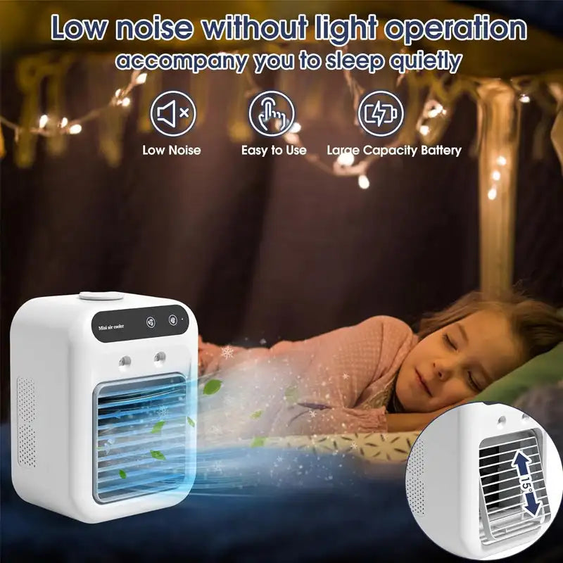 Mini Portable Air Conditioner Cooler Humidifier 2Wind Speed Humidifier Usb Cooling Fan Air Adjustment Fan Office Home Fan