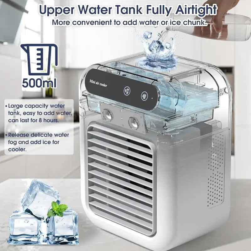 Mini Portable Air Conditioner Cooler Humidifier 2Wind Speed Humidifier Usb Cooling Fan Air Adjustment Fan Office Home Fan