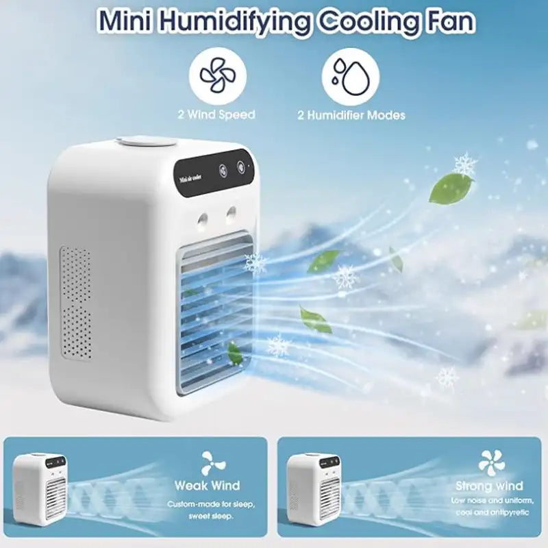 Mini Portable Air Conditioner Cooler Humidifier 2Wind Speed Humidifier Usb Cooling Fan Air Adjustment Fan Office Home Fan